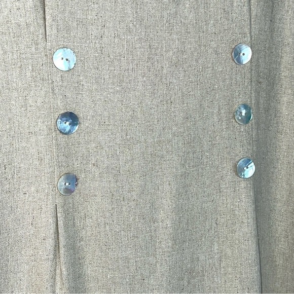 Vintage Betsy's Things Linen Dress Womens 80s 90s Pearl Buttons Lined sz 14 - Picture 3 of 15